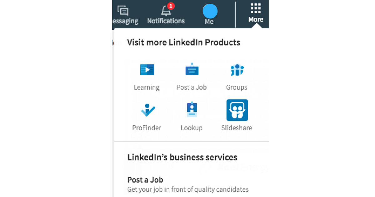 Nuova interfaccia: more Linkedin Products